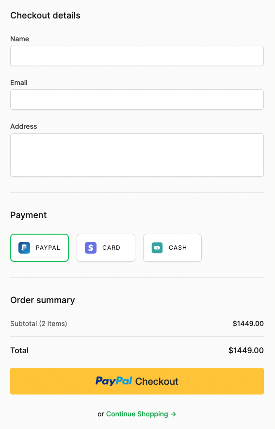 Store.link checkout